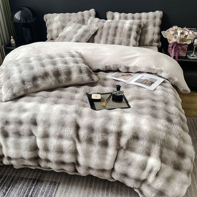 Luxe en warmte met duurzame melk fluweel mink konijn vacht beddengoed set