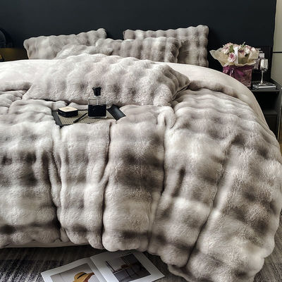 Luxe en warmte met duurzame melk fluweel mink konijn vacht beddengoed set