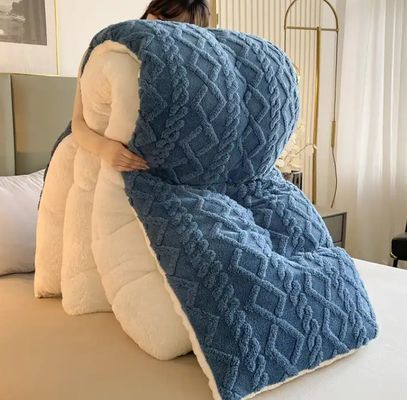 Gepersonaliseerde kleur verdikt warm lamsvlies dekbed voor duurzame chemische vezel dekbed