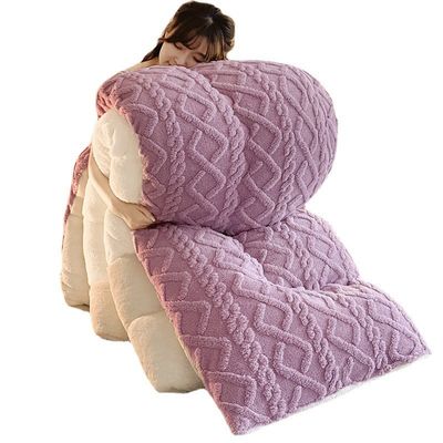 Gepersonaliseerde kleur verdikt warm lamsvlies dekbed voor duurzame chemische vezel dekbed
