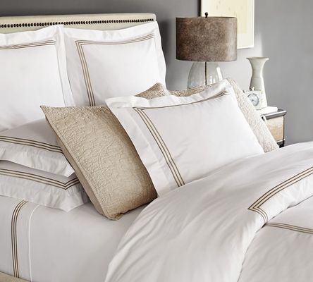 HotelHome 100% katoen geborduurde dekbed bedden set 4 stuk enkel dubbel koningin koning