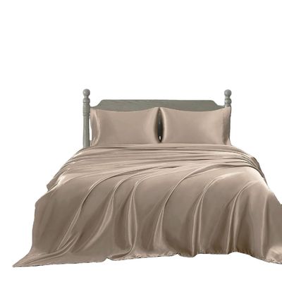 Niet wegwerpmatig Satin zijde touch beddengoed voor thuis Twin maat twee pc's platte beddengoed