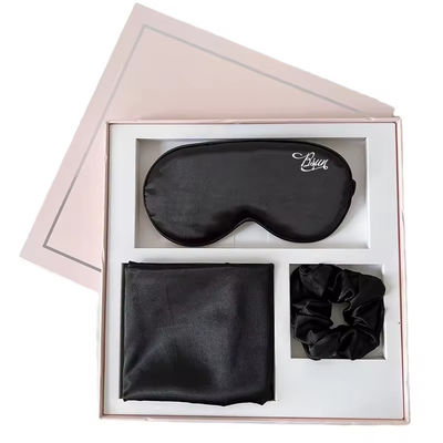 Silk Charmeuse Box kussenset en satine oogmasker voor het hele seizoen