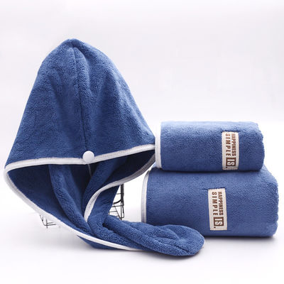 Geborduurde logo koraal fluweel handdoek set zeer absorberend en snel drogen voor alle leeftijden