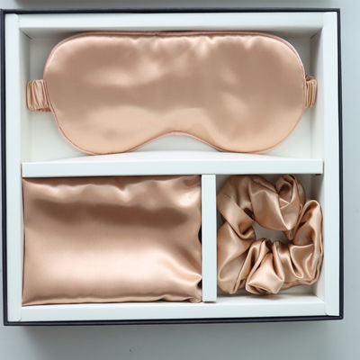 Luxe Sleep Black Silk Eye Mask Custom LOGO OEM/OEM 100% zijde kussenset zwart