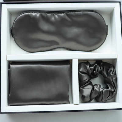 Luxe Sleep Black Silk Eye Mask Custom LOGO OEM/OEM 100% zijde kussenset zwart