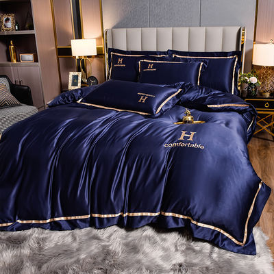 Custom geborduurde polyester zijde bedden Set voor einde Luxe slaapkamer in moderne stijl