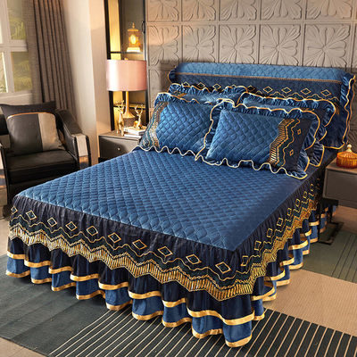 Custom polyester bedrok Drie stukken stofdichte beddek voor thuis 40 Stoffen