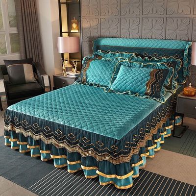 Custom polyester bedrok Drie stukken stofdichte beddek voor thuis 40 Stoffen