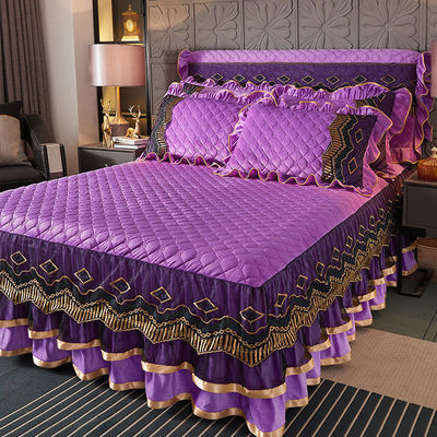 Custom polyester bedrok Drie stukken stofdichte beddek voor thuis 40 Stoffen