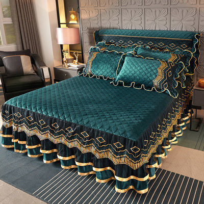 Custom polyester bedrok Drie stukken stofdichte beddek voor thuis 40 Stoffen