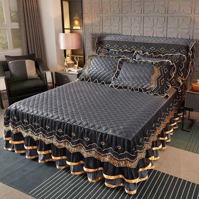 Custom polyester bedrok Drie stukken stofdichte beddek voor thuis 40 Stoffen