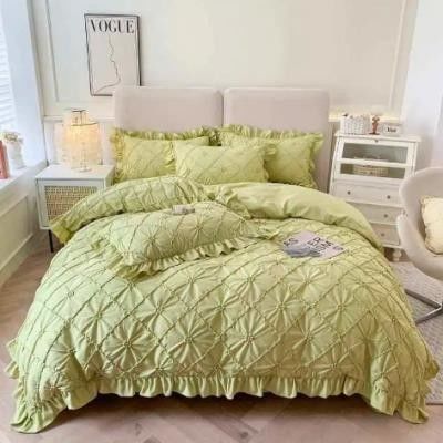All-Season 100% katoenen zachte beddengoed met bijpassend gordijn en deken Luxe Egyptische katoenen set