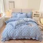 All-Season 100% katoenen zachte beddengoed met bijpassend gordijn en deken Luxe Egyptische katoenen set