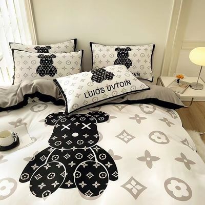 Moderne stijl Cartoon White Bear Head Design beddengoed met 100% polyester materiaal