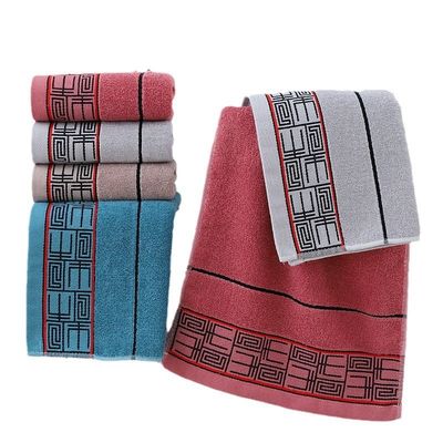 Snel droogende douche handdoek geschenk set met gestreepte patroon en 100% katoen donkere handdoeken