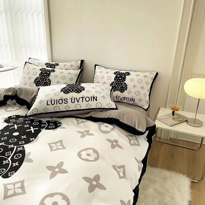 Witte beer 100% polyester vezel bedden set luxe gewelddadige beer ontwerper dekbed