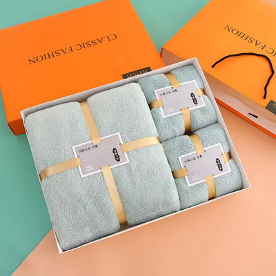Zacht en absorberend Huis Hotel Spa Bad Towel Set Geschenk in dik koraal Vlies Microfiber
