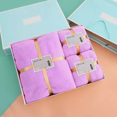Zacht en absorberend Huis Hotel Spa Bad Towel Set Geschenk in dik koraal Vlies Microfiber