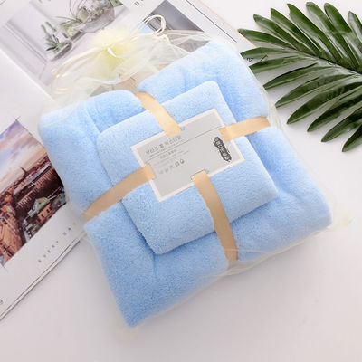 Home Hostel dichtheid Coral Velvet Baddoek Set Zachte en Absorberende met Plain Lace