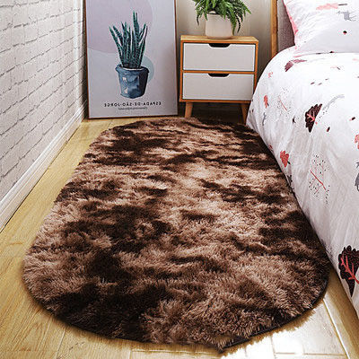 Vlekbestendige ultrazachte pluizige slaapkamer tapijten ovaal beige gooi tapijten voor kleine ruimtes
