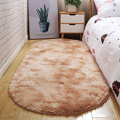 Vlekbestendige ultrazachte pluizige slaapkamer tapijten ovaal beige gooi tapijten voor kleine ruimtes