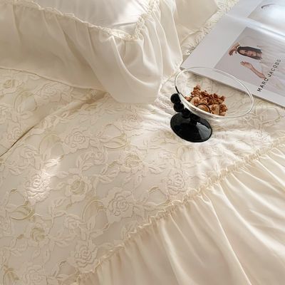 4pcs fluffy duvet quilt bedden set solide patroon luxe beddengoed set comfort bedden
