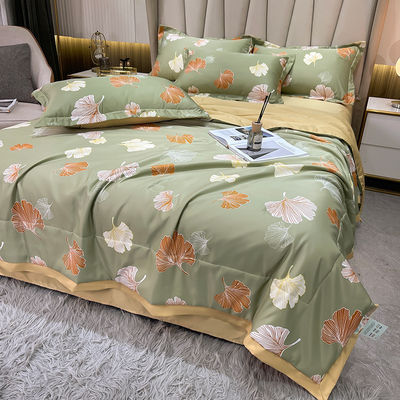 Luxe prinses gewassen zijde beddengoed set 4 stuks gevuld met zachte en ademend beddengoed