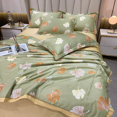 Luxe prinses gewassen zijde beddengoed set 4 stuks gevuld met zachte en ademend beddengoed