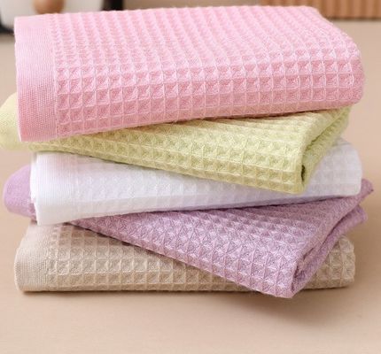Puur katoenen honingraat Keuken vierkant handdoek set met haak Wafel vierkant handdoek garantie