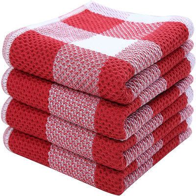 Verdikte vierkante wafeltanddoek Custom Pure Cotton Honeycomb Handdoek voor promotie cadeau