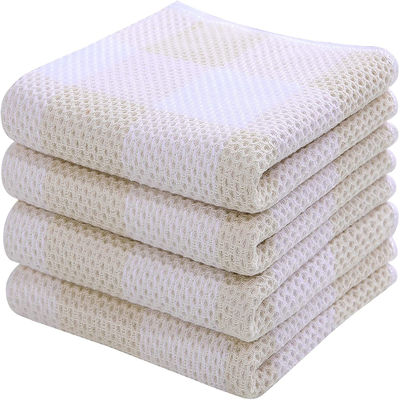 Verdikte vierkante wafeltanddoek Custom Pure Cotton Honeycomb Handdoek voor promotie cadeau