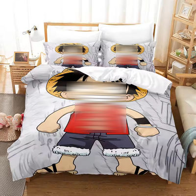 3D gedrukt Monkey D. Luffy Series Plant Digital Print Bed Linen Bed Set