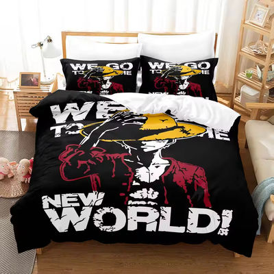 3D gedrukt Monkey D. Luffy Series Plant Digital Print Bed Linen Bed Set