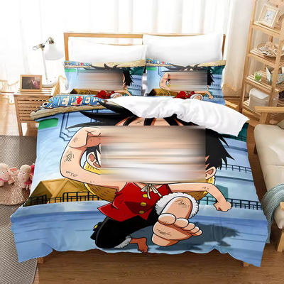 3D gedrukt Monkey D. Luffy Series Plant Digital Print Bed Linen Bed Set