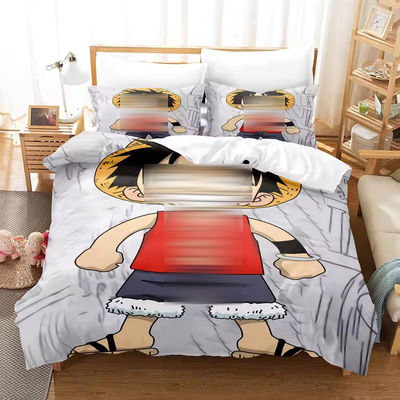 3D gedrukt Monkey D. Luffy Series Plant Digital Print Bed Linen Bed Set
