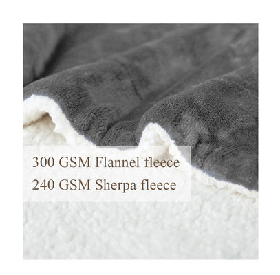 Luxe en comfort met onze moderne grijze flanelle Sherpa deken voor het hele seizoen.