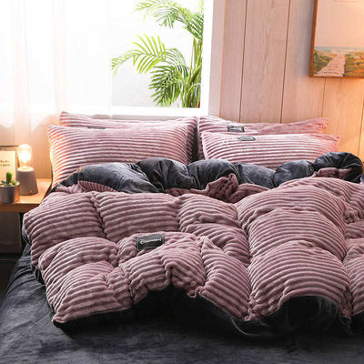 Flannel beddengoed set 4 stuks enkelbed beddengoed set stof dichtheid 133x72 Queen King grootte