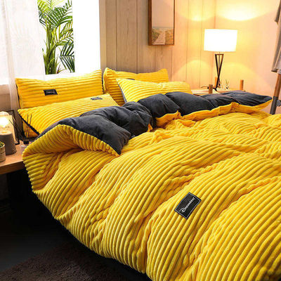 Flannel beddengoed set 4 stuks enkelbed beddengoed set stof dichtheid 133x72 Queen King grootte