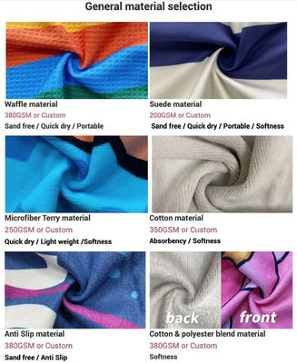 Absorberend Microfiber Strandhanddoek Custom Printed en Double-Sided Velvet voor Strandplezier