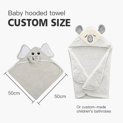 Gebreide baby baddoek met aangepast logo en schattig olifantenprint ontwerp