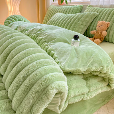 Verbeter je slaapkleding spel met Hot Furry Rabbit Faux Fur Fluffy Plush Duvet Cover Set