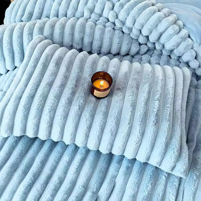 Poliëster vullen warm konijn vals bont pluisjes warm dekbed set voor 2,0m bed