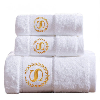 Levertijd 7-15 dagen Custom Logo 100% katoen wit hotel handdoeken voor badkamer