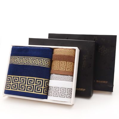 Custom dikke superzachte badkamer bad 100% katoenen handdoek sets QUICK-DRY Luxe hotel borduurwerk 70 * 140cm / 35 * 75cm