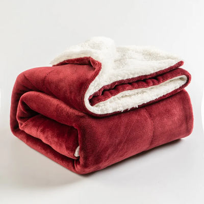 Soft gebreide 130*110cm omkeerbaar polyester deken Microplush Custom kleur Plush Throw