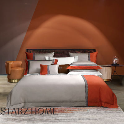 Hotel beddengoed set 100% katoen 4pcs platte beddengoed en dekbed voor full size bed
