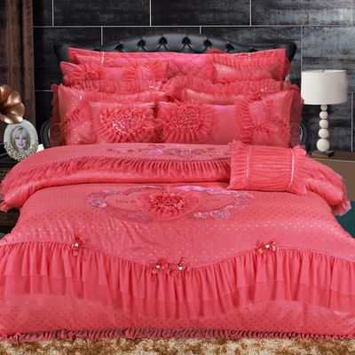 100% katoenen borduurwerk 60S quilt cover bruidsbed set bedden set comfort bedden set bruiloft souvenirs cadeau