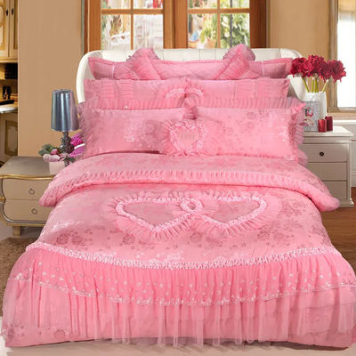 100% katoenen borduurwerk 60S quilt cover bruidsbed set bedden set comfort bedden set bruiloft souvenirs cadeau
