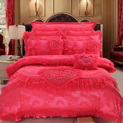 100% katoenen borduurwerk 60S quilt cover bruidsbed set bedden set comfort bedden set bruiloft souvenirs cadeau